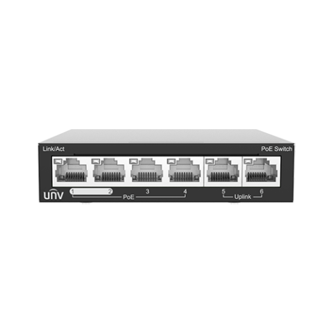 Switch 4 porturi PoE, 2 porturi uplink RJ45 - UNV NSW2020-6T-POE-IN [2]