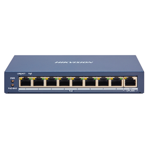 Switch 8 porturi PoE, 1 port uplink RJ45, SMART Management - HIKVISION DS-3E1309P-EI [4]