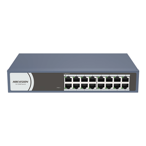 Switch L2, 16 x RJ45 10/100 Mbps, Unmanaged - HIKVISION DS-3E0116R-O [1]