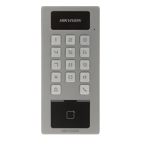 Control acces - Terminal control acces si interfon cu tastatura, cititor card, Bluetooth, Wi-Fi, Alarma - HIKVISION DS-K1T502DBWX