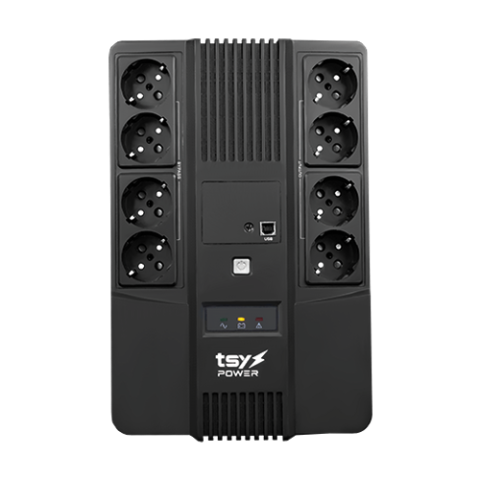 UPS TSY Power, 1000VA/600W, LED, AVR-repornire automata, Management, 8 x Schuko, 2 x RJ45, 1 X USB type B TSY-D-1K0-LED [4]