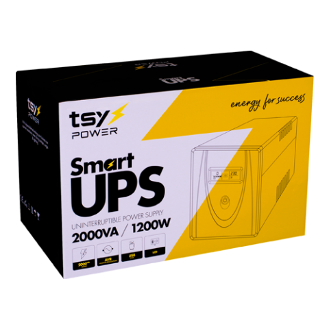 UPS TSY Power, 2000VA/1200W, LCD, AVR-repornire automata, Management, 4 x Schuko, 2 x RJ45, 1 X USB type B TSY-MP-2K0-LCD [6]