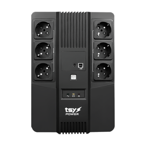Surse de alimentare si UPS - UPS TSY Power, 600VA/360W, LED, AVR-repornire automata, Management, 6 x Schuko, 2 x RJ45, 1 X USB type B TSY-D-0K6-LED