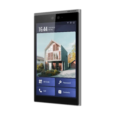 Panouri exterioare - Videointerfon TCP/IP, 10.1' touch screen, 2x2MP, Wi-Fi, Recunoastere Faciala, Card, Alarma - HIKVISION DS-KD9633-WBE6