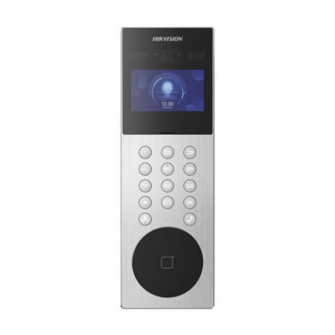 Panouri exterioare - Videointerfon TCP/IP pentru blocuri si spatii birouri, 4.3' touch screen, 2x 2MP, Recunoastere faciala, Card, Alarma - HIKVISION DS-KD9203-ME6