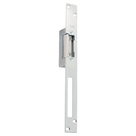 Control acces - Yala electromagnetica fail locked, 12Vcc, consum redus, 230mA parghie deblocare, cu placa suport lunga - Yale by ASSA ABLOY YB17-12D-LM
