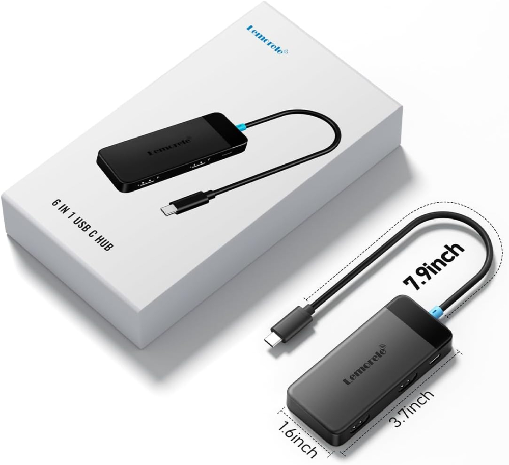 Docking Station Lemorele, Dual Display, 6 in 1 USB C [9]