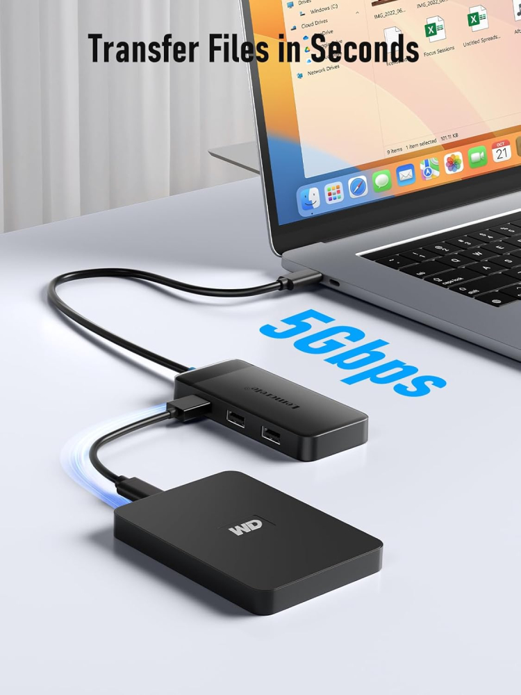 Docking Station Lemorele, Dual Display, 6 in 1 USB C [5]