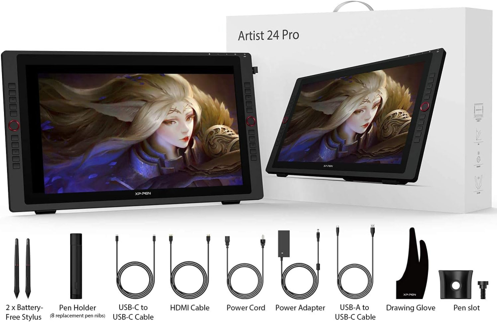 XP-PEN, Artist 24 Pro 23.8", IPS, 16:9, 2560x1440, 5080 LPI, PS 8192, 220 RPS, 20 butoane, Negru [10]