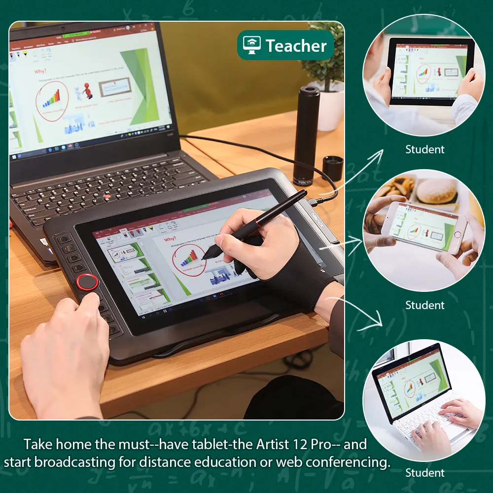 XP-PEN Artist 12 Pro, 11.6" FHD, TILT, 8192 niveluri presiune, include Artrage 5, Manusa, 8 varfuri de rezerva [5]