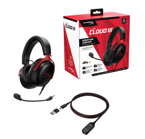 Casti Gaming HyperX Cloud III Negru-Rosu [6]