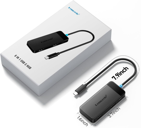 Docking Station Lemorele, Dual Display, 6 in 1 USB C [8]