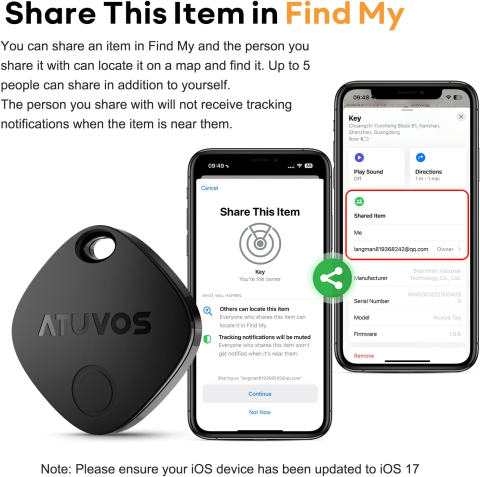 Set 4 Trackere Atuvos Air Tag Key Finder [6]