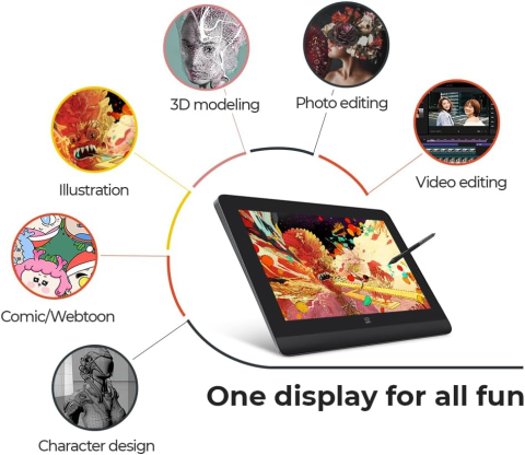 XP-PEN Artist 14 Pro Gen 2, 16K X3 Pro Smart Chip Pen, 99.8% sRGB, IPS, 16:9, 1920 x 1200, 5080 LPI, PS 16384, 200 RPS, Negru [6]