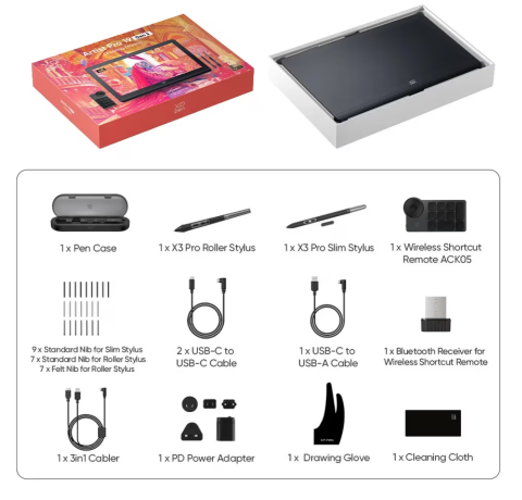 XP-PEN Artist 19 Pro Gen 2 4K, 16K X3 Pro Pen, 99.8% sRGB, IPS, 16:9, 3840x2160, 5080 LPI, PS 16384, 220 RPS, Negru [10]