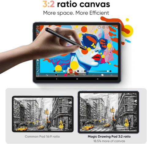Tableta grafica XP-PEN Magic Drawing Pad, 12.2'', 16K X3 Pro Smart Chip Stylus, Baterie 8000mAh, IPS, 16:9, 2160 x 1440, 2540 LPI, PS 16384, Negru [6]