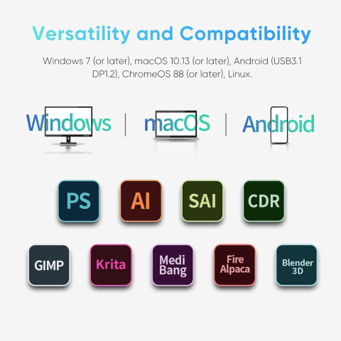 XP-PEN Artist 13.3 Pro V2, 16K X3 Pro Smart Chip Stylus, 99% sRGB, IPS, 16:9, 1920 x 1080, 5080 LPI, PS 16384, 200 RPS, include stand portabil si cablu 3-in-1 [7]