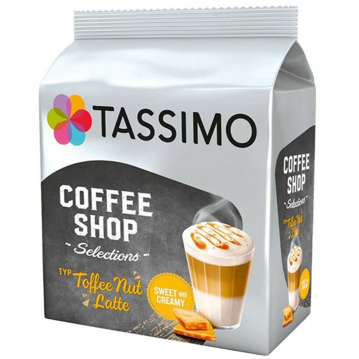 Capsule TASSIMO Coffee Shop Toffee Nut Latte, 8 capsule cafea + 8 capsule lapte, 268g [2]