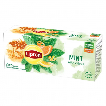 Ceai - Ceai de menta Lipton cu citrice, 20 plicuri.