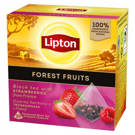 Ceai - Ceai negru Lipton Fructe de padure, 20 plicuri.