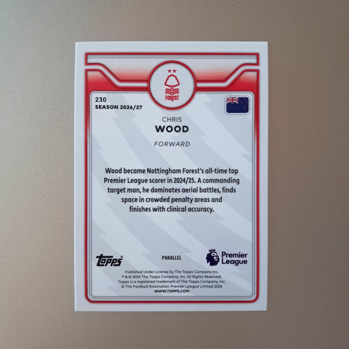 Chris Wood #230 – Pink Voltage – Nottingham Forest – Topps Flagship Premier League 2026/27 [2]