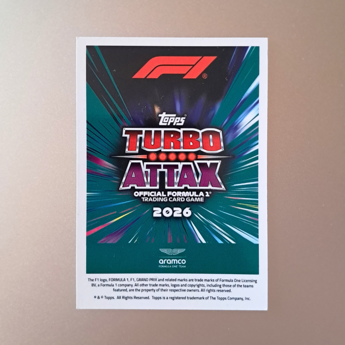 Fernando Alonso GG3 – Greats of the Grid – Aston Martin Aramco – Topps Turbo Attax 2026 [2]