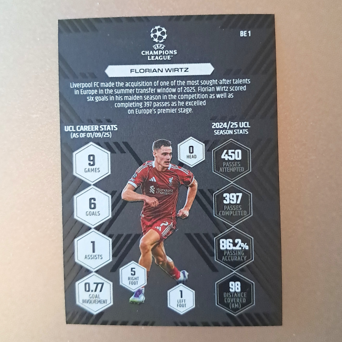 Florian Wirtz BE1 – Black Edge Edition – Liverpool FC – Topps Match Attax Extra 2025/26 [2]