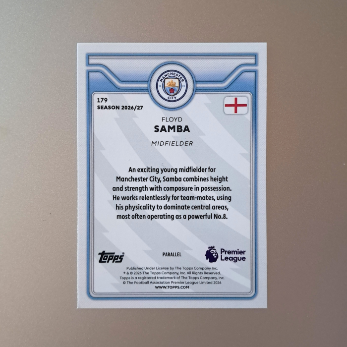 Floyd Samba RC #179 – PL Parallel – Manchester City – Topps Flagship Premier League 2026/27 [2]