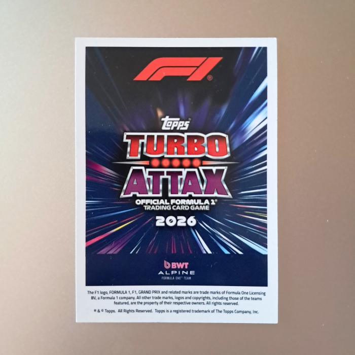 Franco Colapinto GU10 – Guardians of the Grid – BWT Alpine – Topps Turbo Attax 2026 [2]