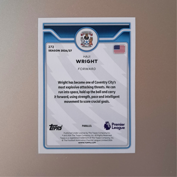 Haji Wright #272 – Pink Mini-Diamond /399 – Coventry City – Topps Flagship Premier League 2026/27 [2]