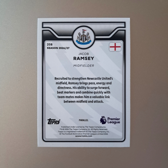 Jacob Ramsey #208 – Yellow Voltage – Newcastle United – Topps Flagship Premier League 2026/27 [2]