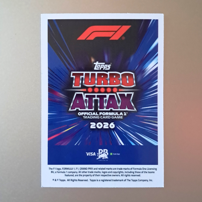 Liam Lawson #216 – La Monumental – VISA Cash App Racing Bulls – Topps Turbo Attax 2026 [2]