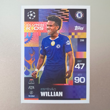 Topps Match Attax Extra 2025/26 - Estêvão Willian #299 – Clutch Kids – Chelsea FC – Topps Match Attax Extra 2025/26