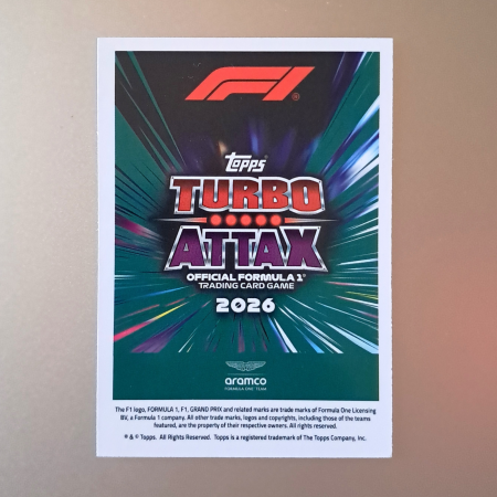 Lance Stroll #219 – La Monumental – Aston Martin Aramco Formula One Team – Topps Turbo Attax 2026 [1]