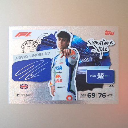 Topps F1 Turbo Attax 2026 - Arvid Lindblad #276 – Signature Style – VISA Cash App Racing Bulls – Topps Turbo Attax 2026