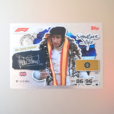 Topps F1 Turbo Attax 2026 - Sir Jackie Stewart #287 – Signature Style – Topps Turbo Attax 2026