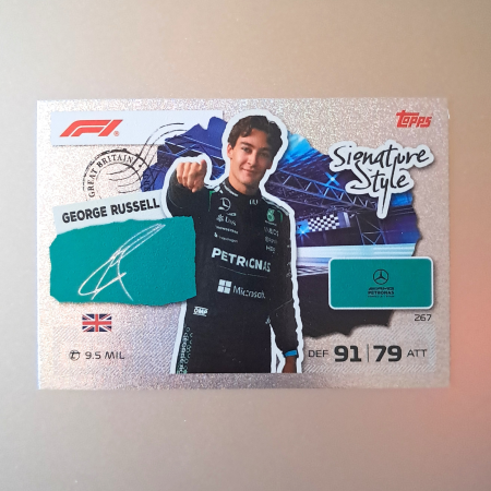 Topps F1 Turbo Attax 2026 - George Russell #267 – Signature Style – Mercedes-AMG PETRONAS Formula One Team – Topps Turbo Attax 2026