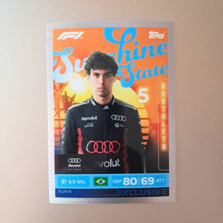 Topps F1 Turbo Attax 2026 - Gabriel Bortoleto SUN9 – Sunshine State – Audi Revolut F1 Team – Topps Turbo Attax 2026