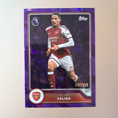 Topps Flagship Premier League 2026/27 - William Saliba #21 – Purple Mini-Diamond /199 – Arsenal – Topps Flagship Premier League 2026/27