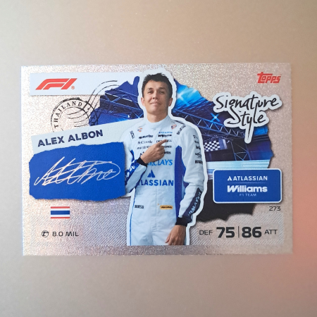 Topps F1 Turbo Attax 2026 - Alex Albon #273 – Signature Style – Atlassian Williams F1 Team – Topps Turbo Attax 2026