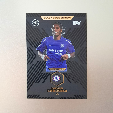 Topps Match Attax Extra 2025/26 - Didier Drogba BE3 – Black Edge Edition – Chelsea FC – Topps Match Attax Extra 2025/26