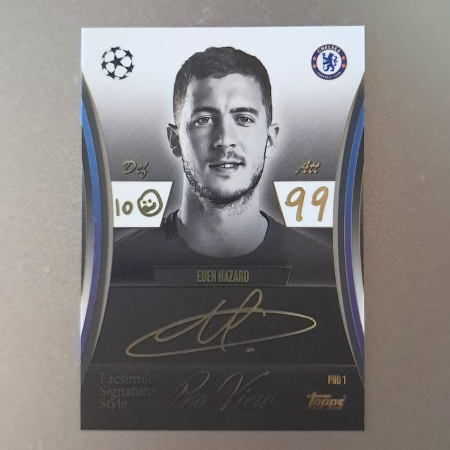 Topps Match Attax Extra 2025/26 - Eden Hazard PRO1 – Facsimile Pro-View Signature Style – Chelsea FC – Topps Match Attax Extra 2025/26
