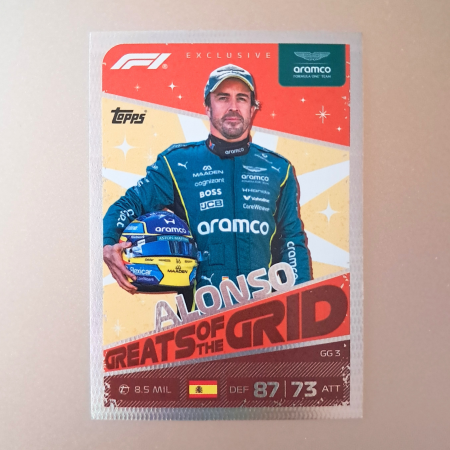 Topps F1 Turbo Attax 2026 - Fernando Alonso GG3 – Greats of the Grid – Aston Martin Aramco – Topps Turbo Attax 2026