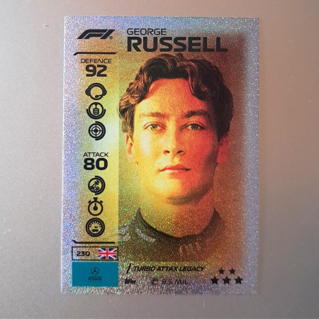 Topps F1 Turbo Attax 2026 - George Russell #230 – Turbo Attax Legacy – Mercedes-AMG PETRONAS Formula One Team – Topps Turbo Attax 2026
