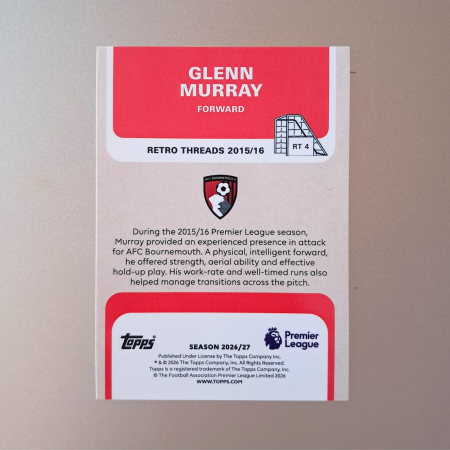 Glenn Murray RT4 – Retro Threads – AFC Bournemouth – Topps Flagship Premier League 2026/27 [1]