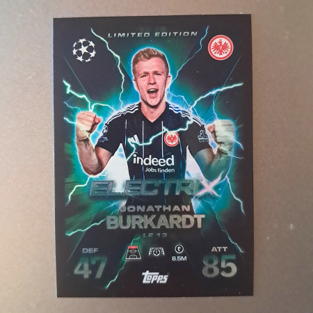 Topps Match Attax Extra 2025/26 - Jonathan Burkardt LE13 – Electrix Limited Edition – Eintracht Frankfurt – Topps Match Attax Extra 2025/26
