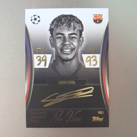 Topps Match Attax Extra 2025/26 - Lamine Yamal PRO3 – Facsimile Pro-View Signature Style – FC Barcelona – Topps Match Attax Extra 2025/26