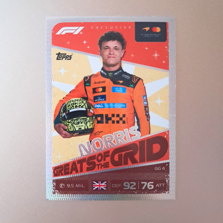 Topps F1 Turbo Attax 2026 - Lando Norris GG4 – Greats of the Grid – McLaren Mastercard Formula 1 Team – Topps Turbo Attax 2026