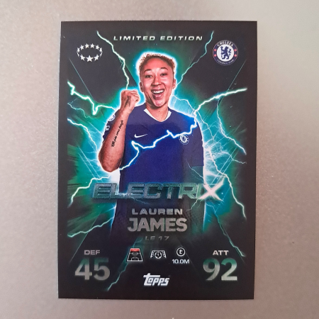 Topps Match Attax Extra 2025/26 - Lauren James LE17 – Electrix Limited Edition – Chelsea FC – Topps Match Attax Extra 2025/26