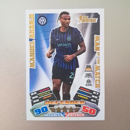 Topps Match Attax Extra 2025/26 - Manuel Akanji #270 – Man of the Match Heritage – Inter Milan – Topps Match Attax Extra 2025/26